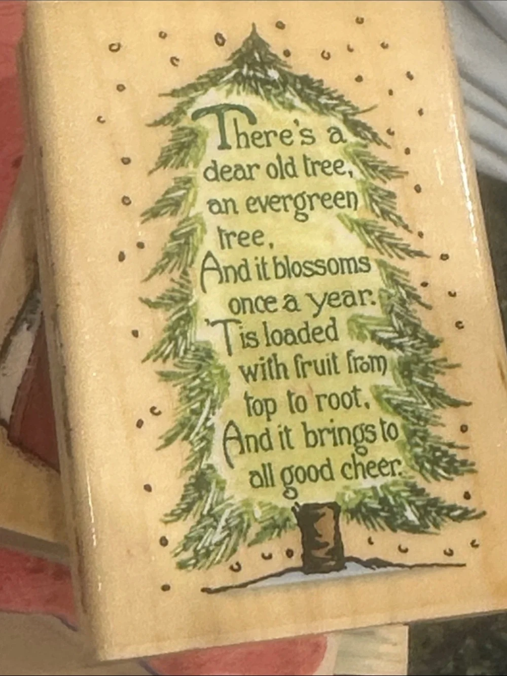 Holiday rubber stamp lot wood Assorted Christmas Scenes inkadinkado Santa tree